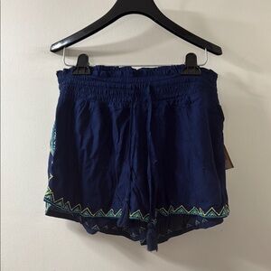 NWT never worn Navy Blue Embroidered Women's Shorts